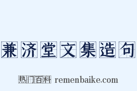 兼济堂文集造句是什么意思的图片